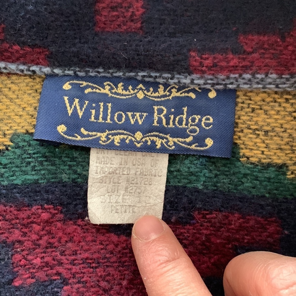 Vintage Willow Ridge Southwestern Wool Blend Metal Button Front Jacket. 12P - Picture 8 of 13